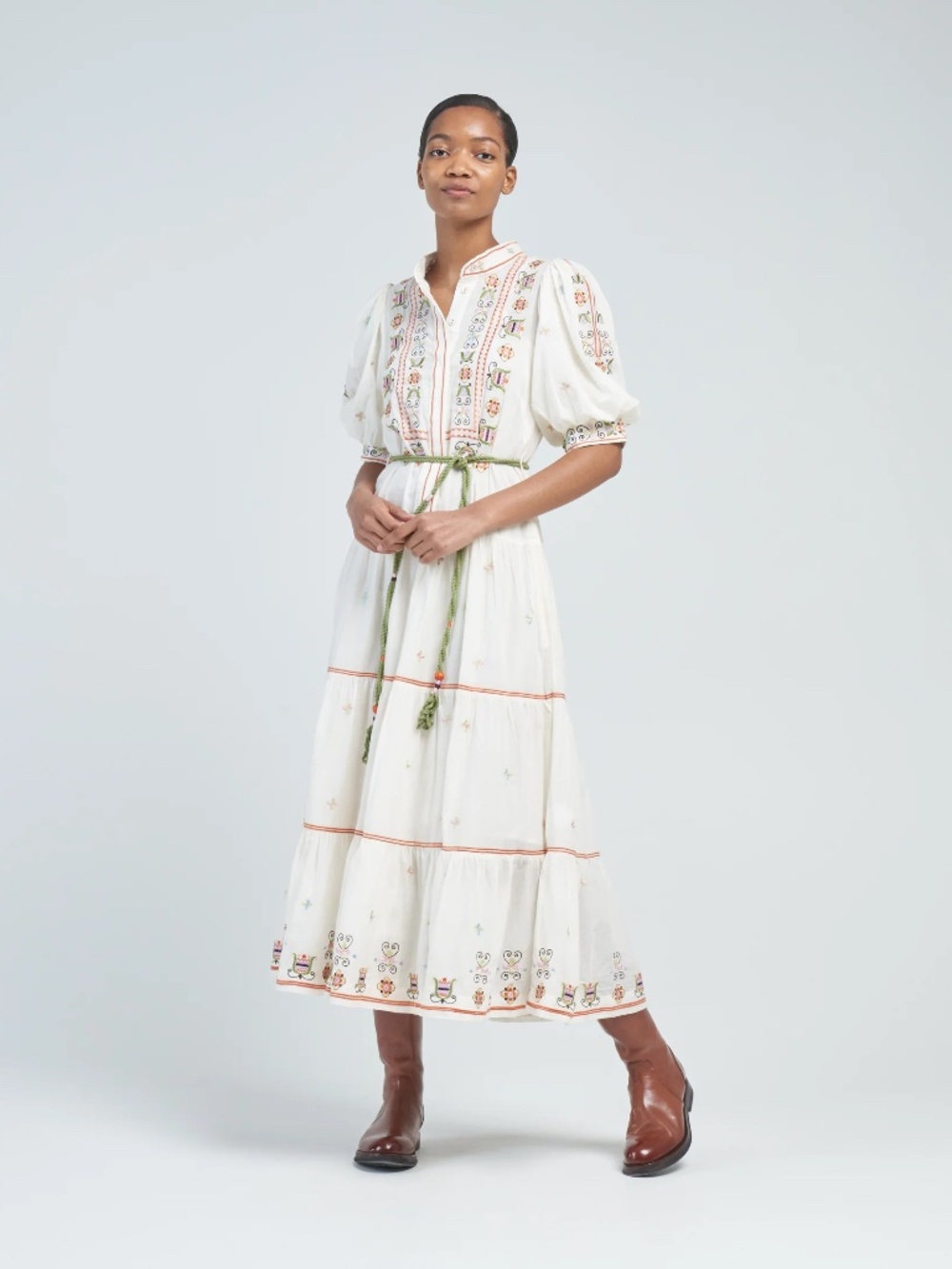 ALEMAIS Lovella Embroidered Shirtdress